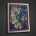 Hummingbird diamond painting on dark background