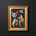 KATZ diamond painting on dark background